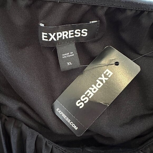 NWT Express Off The Shoulder Pleated Mini Dress XL - Picture 6 of 8